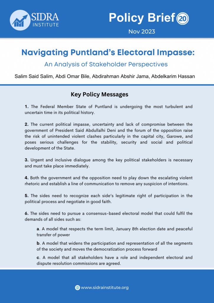 Navigating Puntland’s Electoral Impasse: An Analysis of Stakeholder Perspectives